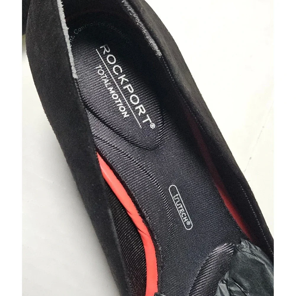 Rockport‎ Total Motion Kalila Pump H79559 Black Suede Pointed Toe Heels Women 6M